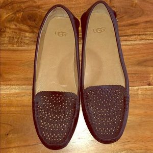 NWOT BLACK UGG® Clair Perforated Slip-On Moccasins